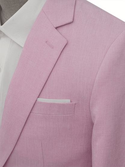 Men's Fashionable Solid Color Design Single-Breasted Pocket Design Casual Suit