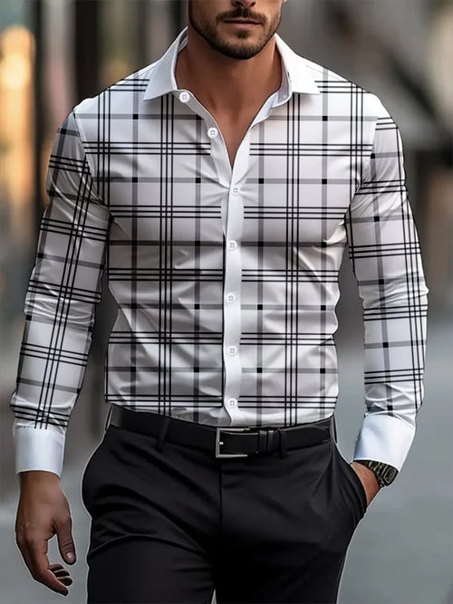 Men's Plaid Business Casual Shirt