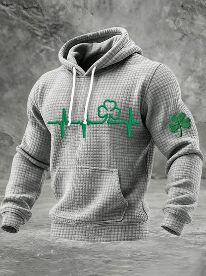 Men's St. Patrick's Day Print Checkered Hoodie