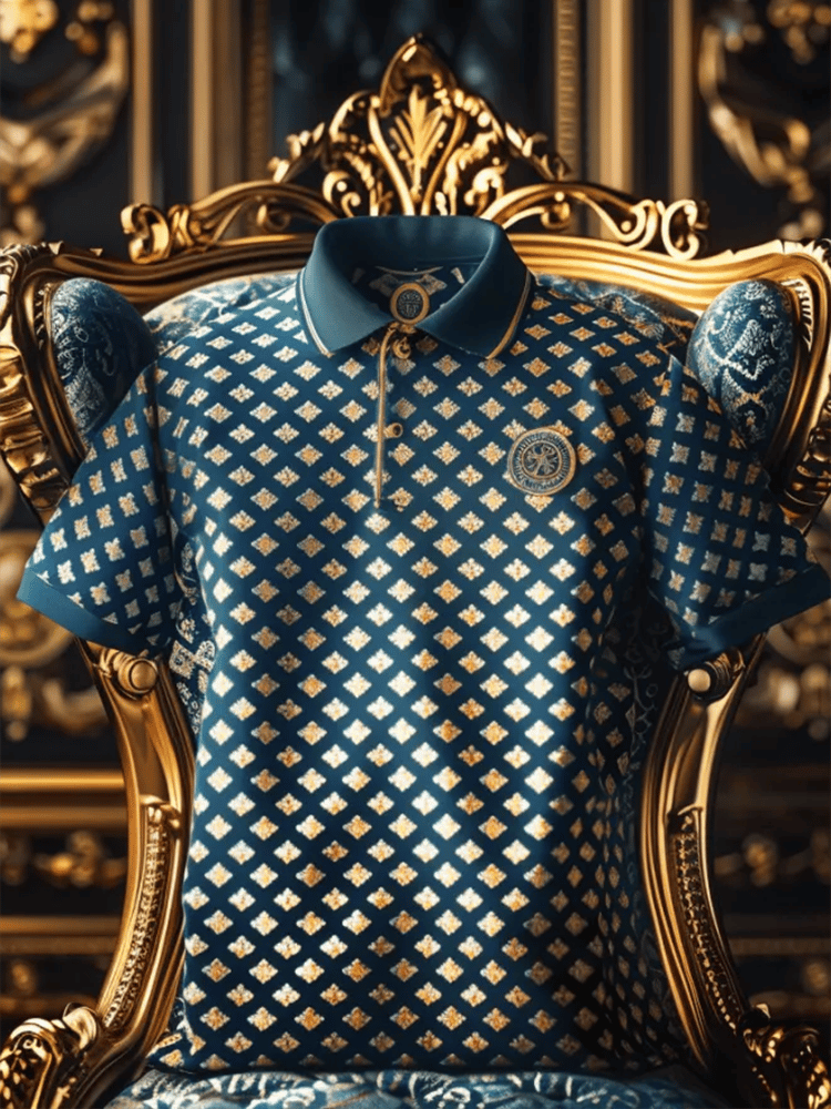 Men's Business Casual Button Short Sleeve Polo Shirt