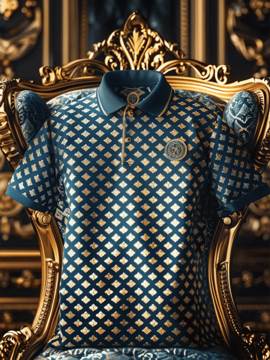 Men's Business Casual Button Short Sleeve Polo Shirt