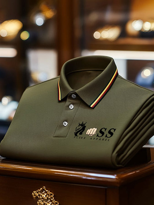 Men's Business Casual Printed Polo Shirt