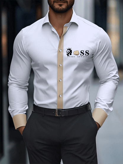 Men's Contrast Business Casual Shirt