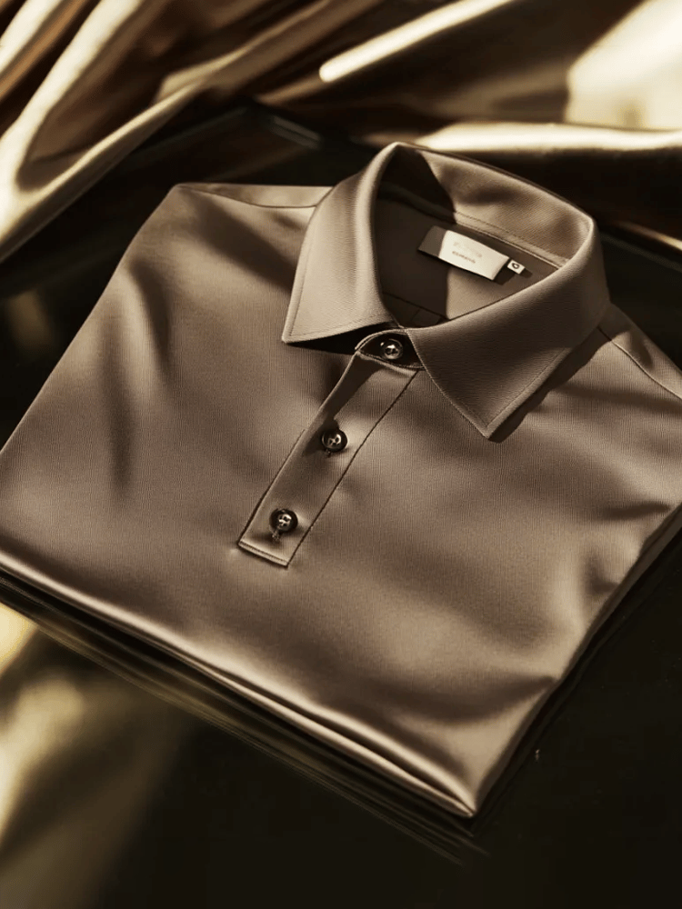 Men's Vintage Business Long Sleeve Polo Shirt