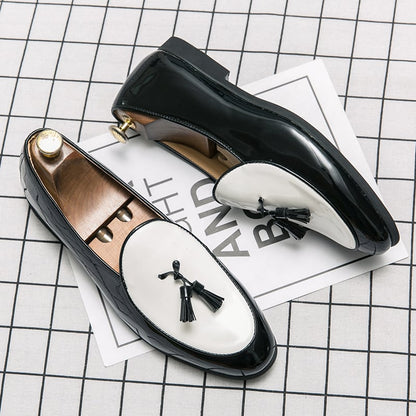 Men'S Casual Fashion British Shiny Leather Shoes