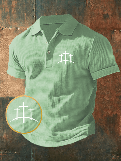 Men's Faith Waffle Short Sleeve Polo Shirt