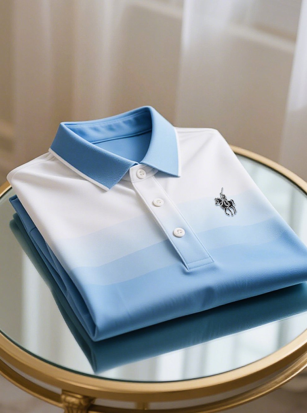 Men's Business Casual Button Short Sleeve Polo Shirt