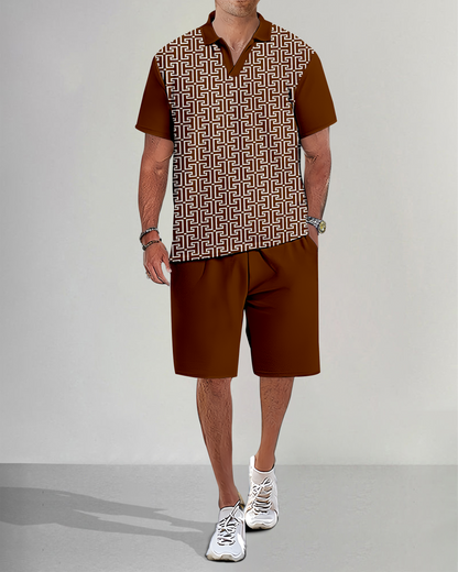 Suitmens Men's Casual Summer POLO Set 023
