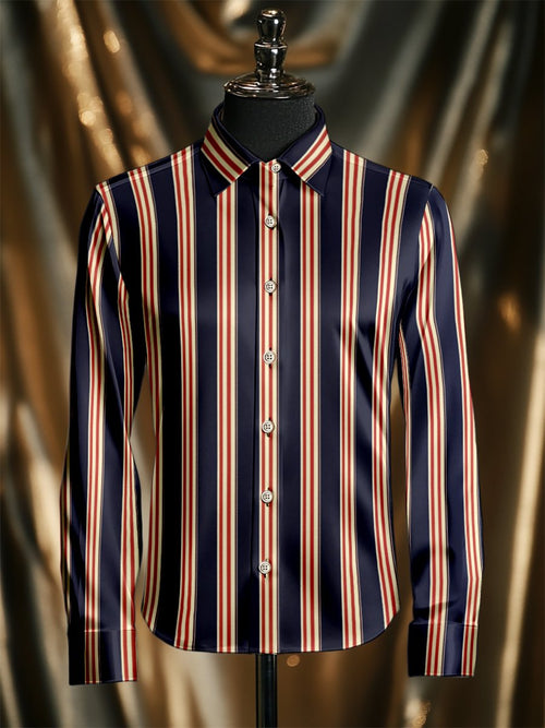 Men's Silk Luxury Business Long Sleeve Shirt