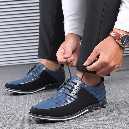 Men'S Patchwork Fashionable Casual Leather Shoes