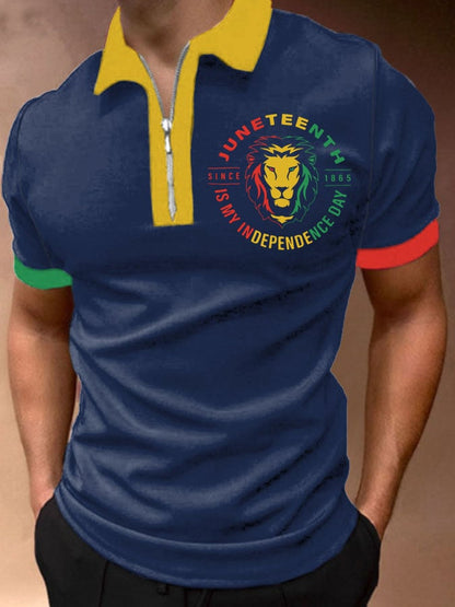 Men's Juneteenth Is My Independence Day Since 1865 Print Polo Shirt
