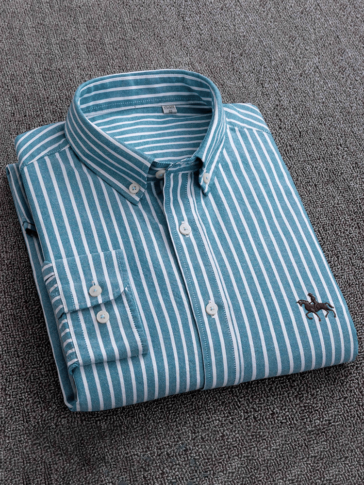 Men's Cotton Oxford Long Sleeve Business Shirt