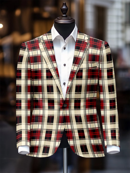 Men's Retro Casual Plaid Blazer