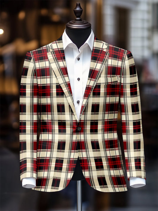 Men's Retro Casual Plaid Blazer