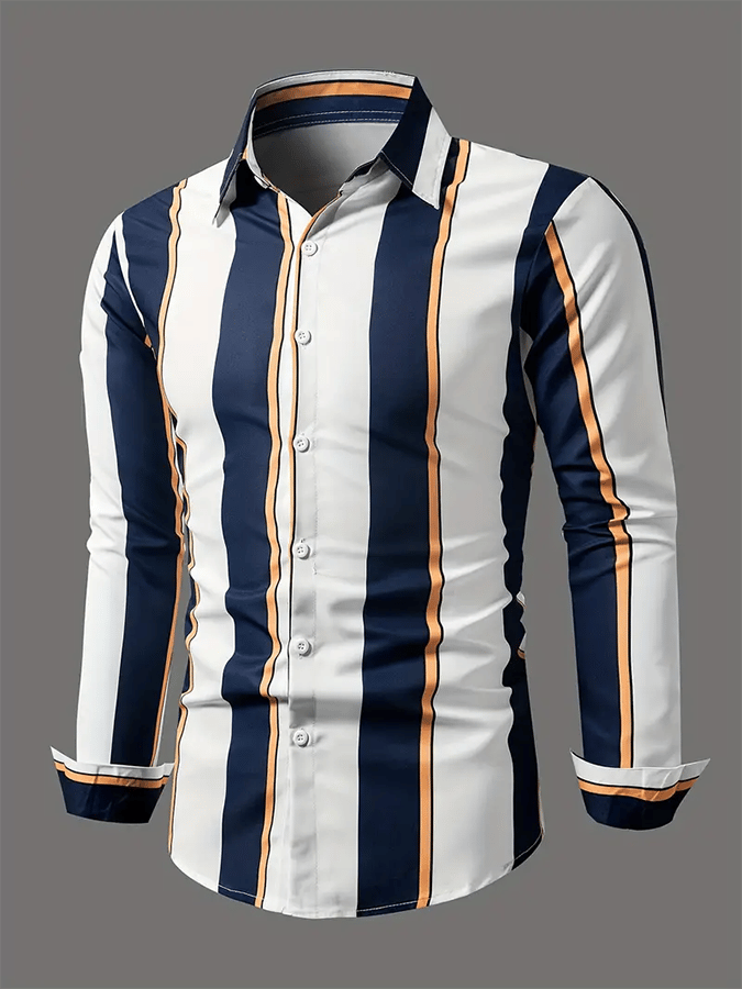Men's Striped Business Casual Shirt