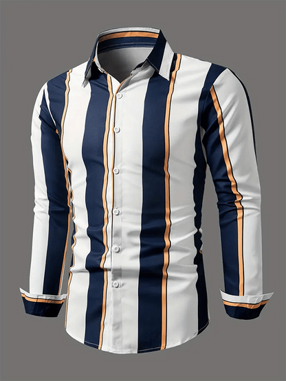 Men's Striped Business Casual Shirt