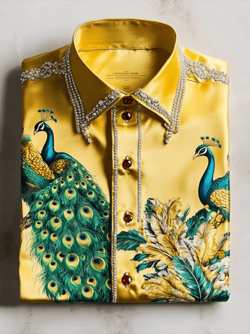Men's Satin Luxe Long Sleeve Button Down Shirt
