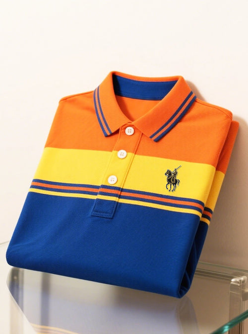 Men's Business Casual Button Short Sleeve Polo Shirt