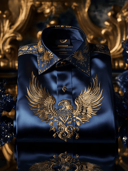 Men's Satin Luxe Print Short Sleeve Button Shirt