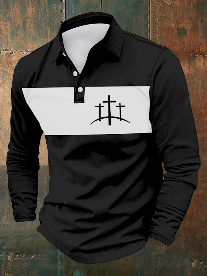 Men's Faith Printed Casual Polo Shirt