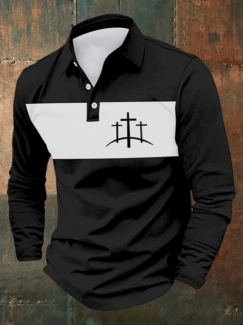 Men's Faith Printed Casual Polo Shirt