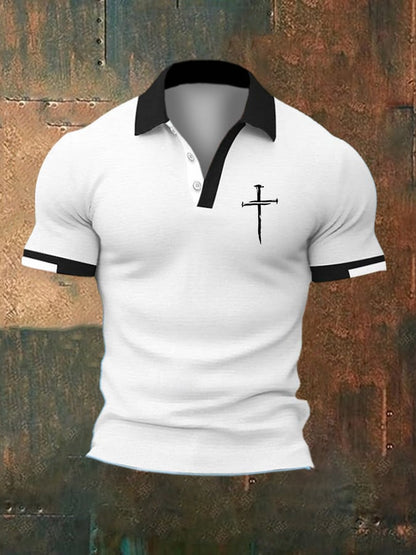 Men's Casual Contrast Color Faith Polo
