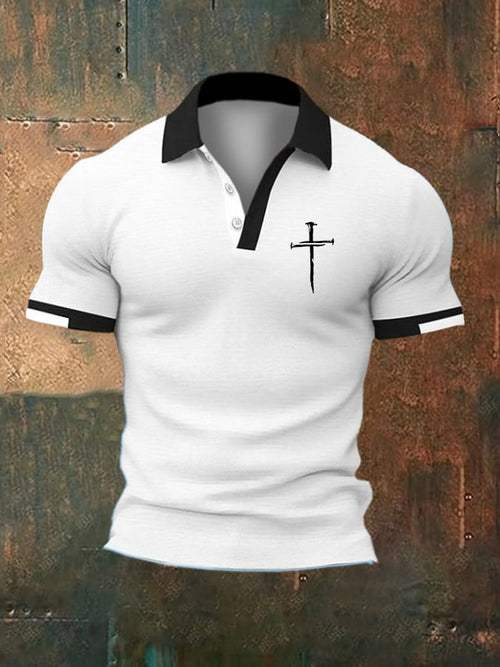 Men's Casual Contrast Color Faith Polo