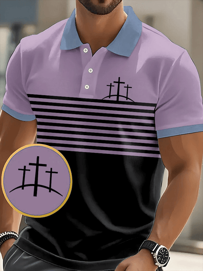 Men's Faith Printed Casual Polo Shirt