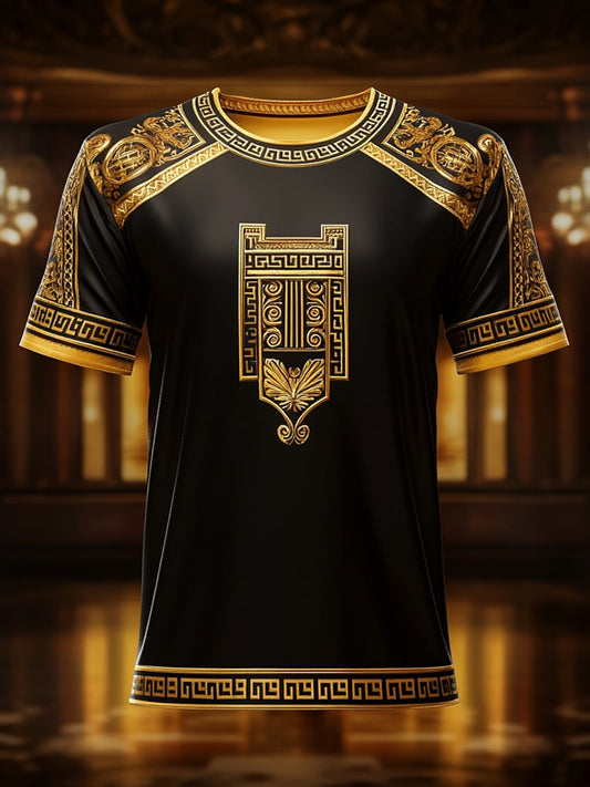 Men's Business Tiger Print Short Sleeve T-Shirt