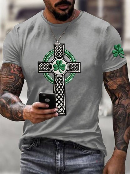 Men's St. Patrick's Day Printed Round Neck T-Shirt