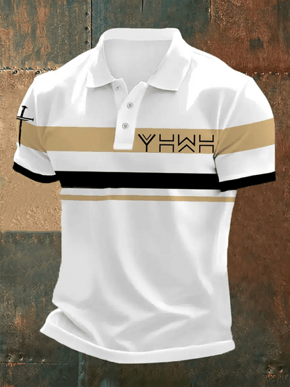 Men's Retro Faith Casual Printed Polo Shirt