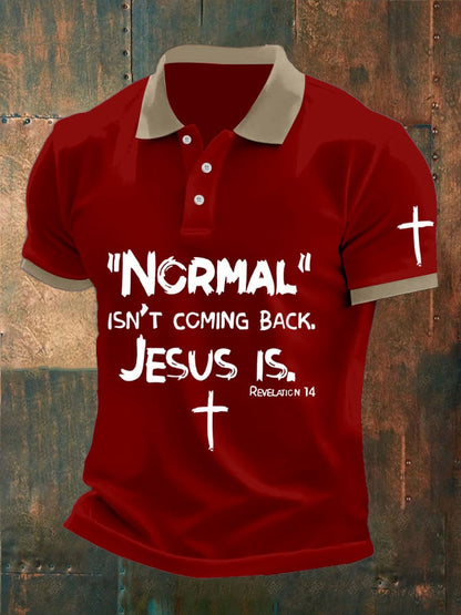 Men's Retro Faith Casual Printed Polo Shirt