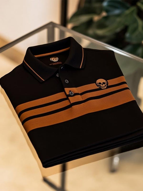 Men's Check Business Casual Short Sleeve Polo Shirt