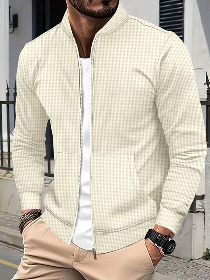 Men's Vintage Waffle Zip Comfort Jacket