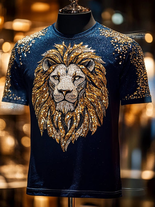 Men's Business Tiger Print Short Sleeve T-Shirt
