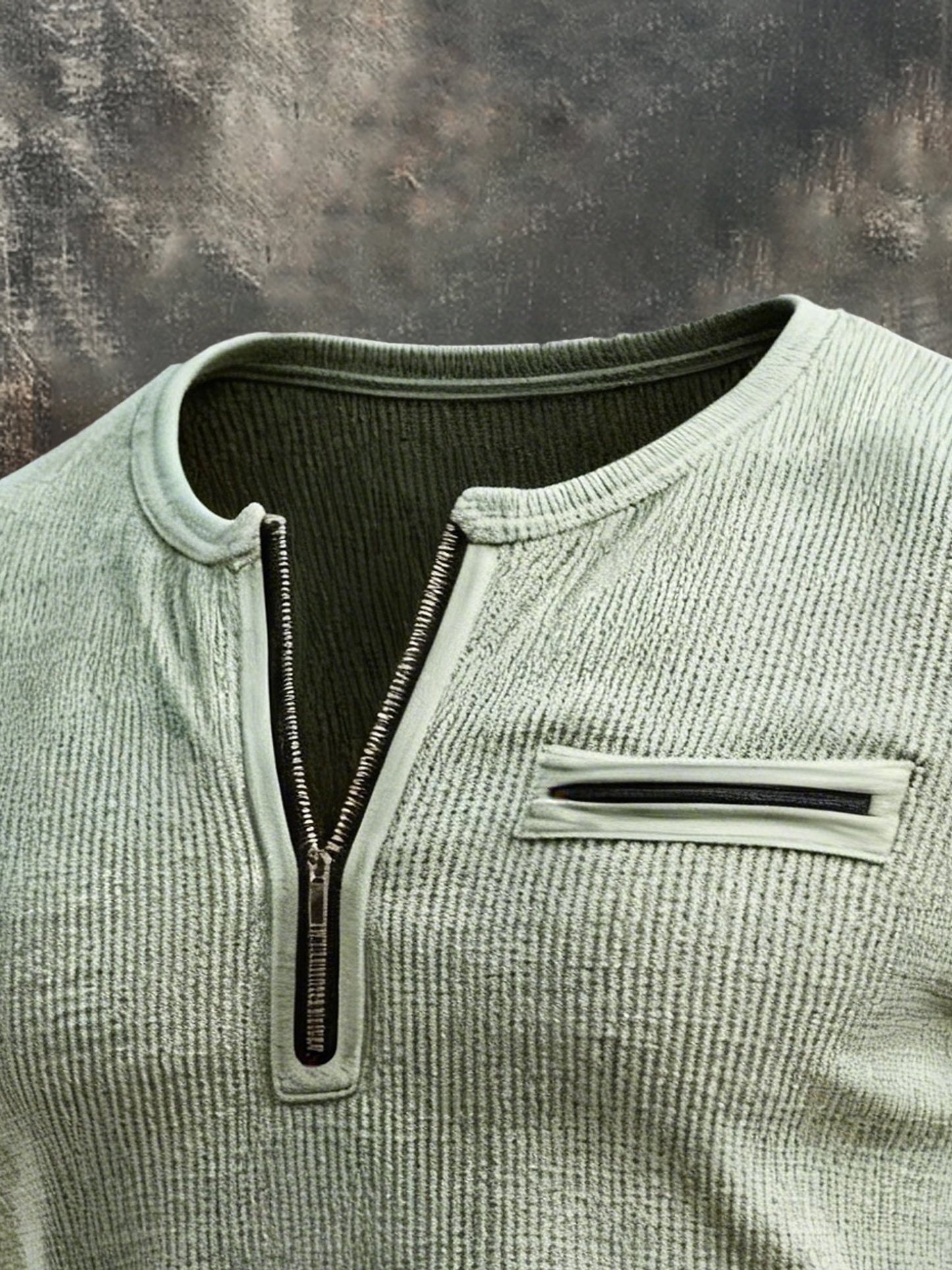 Men's Retro Half-Zip Short Sleeve T-Shirt