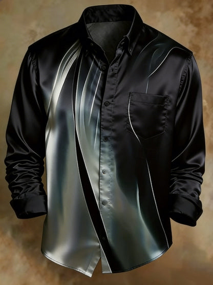 Men's Geometric Gradient Color Abstract Art Shirt