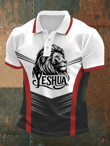 Men's Retro Faith Casual Printed Polo Shirt