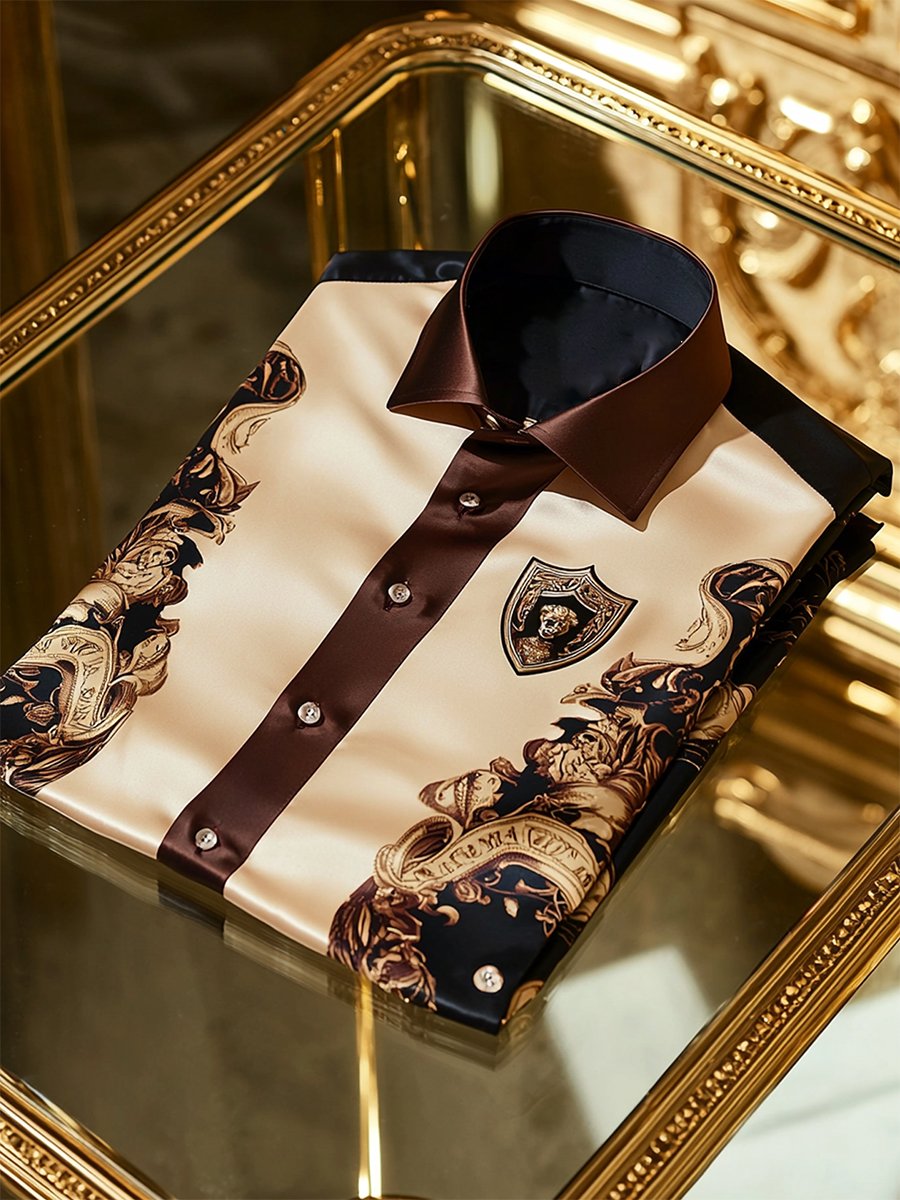Men's Luxe Satin Long Sleeve Shirt