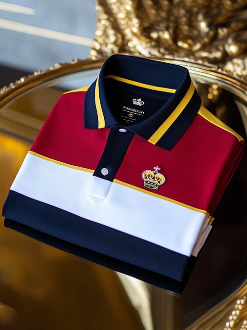 Men's Business Casual Button Short Sleeve Polo Shirt