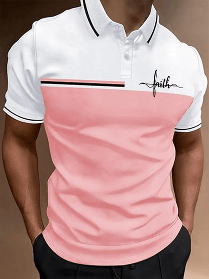 Men's Faith Printed Casual Polo Shirt