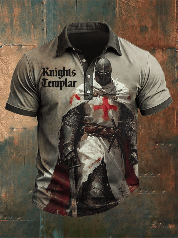 Men'S Retro Put On The Full Armor Of Godd Faith Printed POLO Shirt