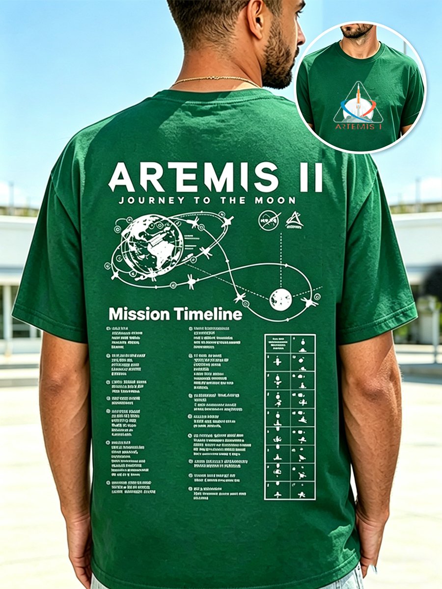 Men's Artemis II  Print Casual T-shirt