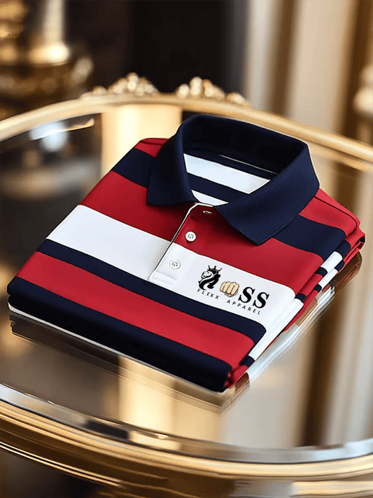 Men's Fashion Business Letter Printed Casual Short Sleeve Polo Shirt