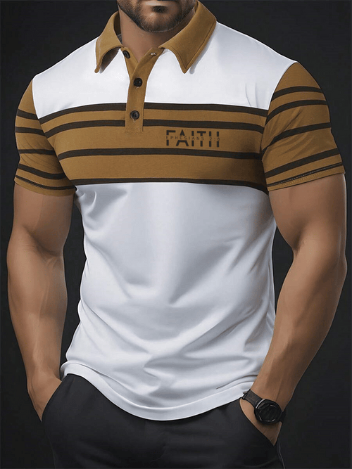 Men's Faith Printed Casual Polo Shirt