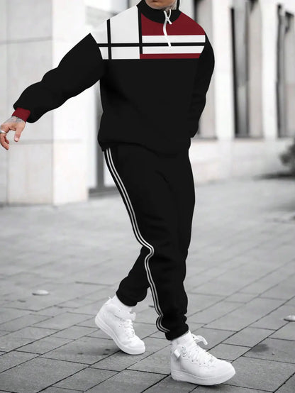 Relaxed Zipper Long Sleeve Two Piece Set
