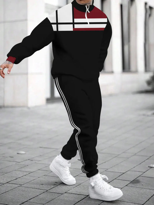 Relaxed Zipper Long Sleeve Two Piece Set