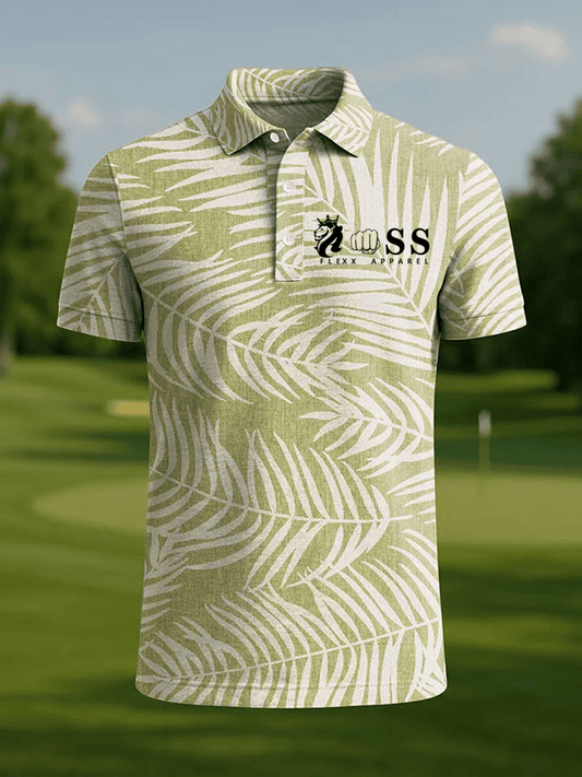 Men's Retro Letter Design Printed Casual Polo Shirt
