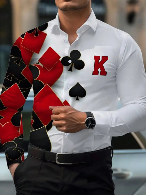 Men's Street Style Business Casual Printed Long Sleeve Shirt