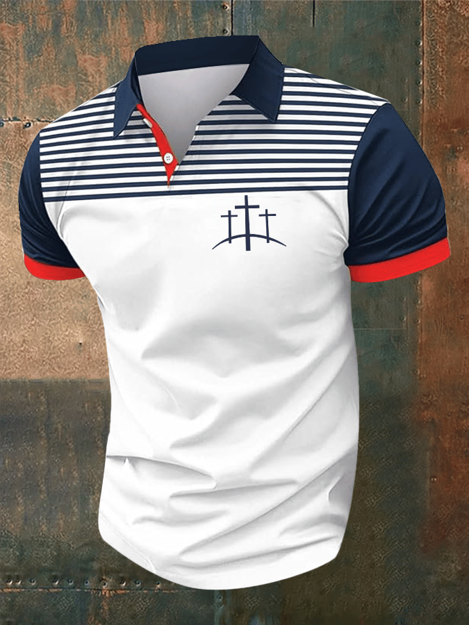Men's Faith Printed Casual Polo Shirt